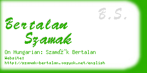 bertalan szamak business card